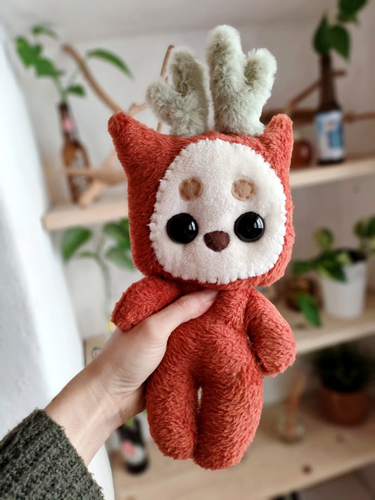 RUSTY - Original Unique Art piece - Handmade textile fox sculpture