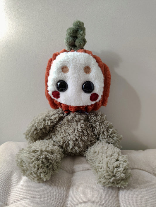 JOE - Original Unique Art piece - Handmade textile pumpkin sculpture